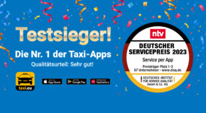 Taxi.eu hat den Deutschen Servicepreis als beste Taxi-App gewonnen