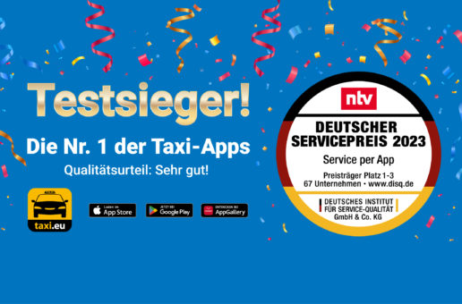 Taxi.eu hat den Deutschen Servicepreis als beste Taxi-App gewonnen