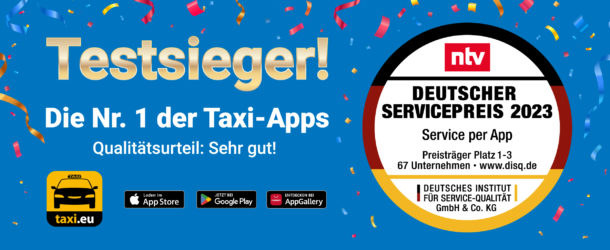 Taxi.eu hat den Deutschen Servicepreis als beste Taxi-App gewonnen